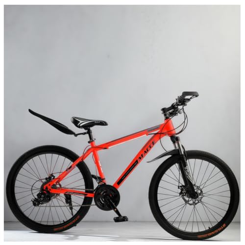 Artudatech マウンテンバイク 自転車 27段変速 26イン クロスバイク 110変速チェーン デュアルディスクブレーキ 高炭素鋼フレーム マウンテンバイク クロスバイク 9段タワーホイール レッド