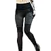 Produktbild Mxssi Damen Skinny Leggings Gothic Nieten Taille Enge Hosen Gothic Skinny Rock Strumpfhosen Persönlichkeit Leggings Punk Mode Coole Hosen Hosen S-5XL