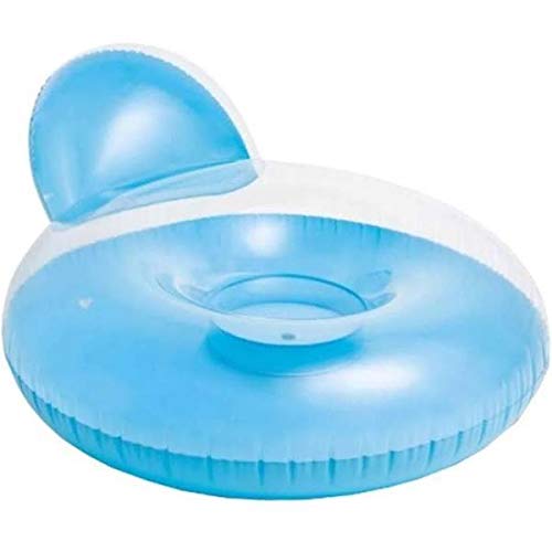 Boia para piscina Poltrona com encosto inflável redonda modelo Guarujá 1,37m x 1,22m Intex Azul 5888