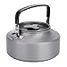 Aluminio 1.1L Acampar al aire libre Senderismo Hervidor Cafetera Tetera portátil Hervidor compacto y liviano con asa para mochileros Senderismo Trekking Picnic Pesca Montañismo(Negro)