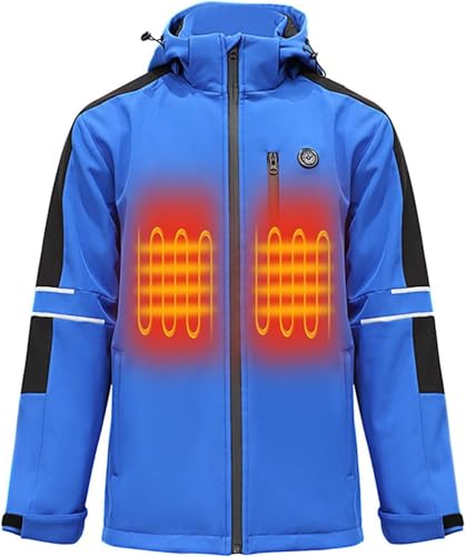 Veste chauffante légère à capuche homme manteau électrique USB extérieur softshell hiver
