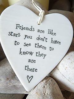 New Ceramic Hanging Heart - Friends are like Stars