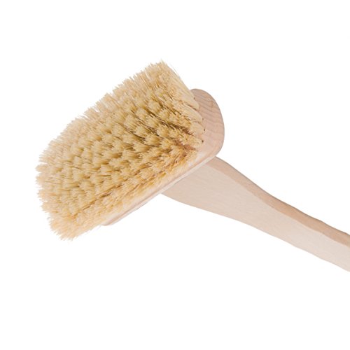 Redecker Tampico Fiber Bathtub Brush With Untreated Beechwood Handle, 100% Made In Germany, 10-5/8 Inches, Angled Design, Natural Bristles Are Heat-Resistant And Retain Shape, Hanging Loop For Storage #TOP1