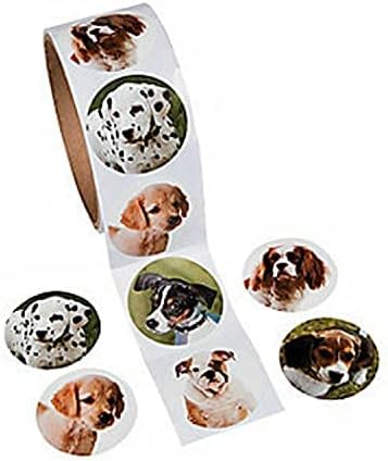 Fun Express Dog Roll Stickers - 100 Stickers