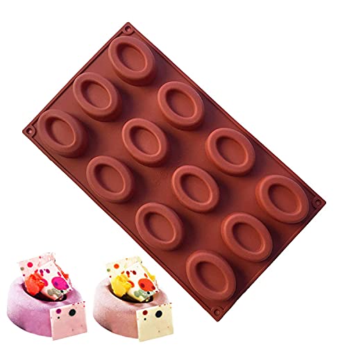 MKNZOME 1 Molde de Silicona para Chocolate, Molde de Chocolate con Forma de Óvalo para Hornear, Moldes de Silicona para Chocolate, Caramelos, Magdalenas, Gelatinas, Pudines, Pasteles, Pan