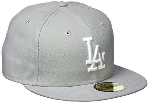 New Era MLB Basic LA Dodgers 59Fifty Fitted - Gorra para hombre, color gris, talla 7.5