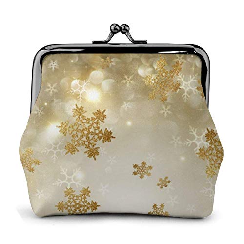 Portamonete Oro Seta Natale Pu Pelle Squisita fibbia Portamonete Borsa vintage Borsa classica Kiss-Lock Portafogli per borsa regalo