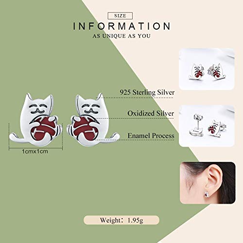 Boucles d'oreilles chat argent pour style quotidien