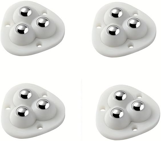 4PCS Universal Stainless Steel Furniture Foot Rollers for Smooth, Silent Mobility