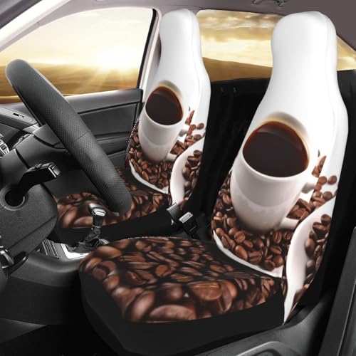 Housses de siège de luxe pour automobile, motif café, protection haut de gamme antidérapante