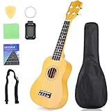 ♬♬ 【BUENO PARA PRINCIPIANTES】 El ukelele JIAN YA NA es un instrumento intuitivo adecuado para principiantes de todas las edades, niños o adultos, principiantes o profesionales. Le permite cambiar fácilmente las cuerdas y asegura que el tono de reproducción sea excelente. Nuestro ukelele JIAN YA NA es tu mejor opción.