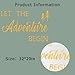 Eurteka Let The Adventure Begin Decal - Natural Adventure Themed for Baby Shower Decoration, Happy Camper Decor,Baby Shower Gold Decal