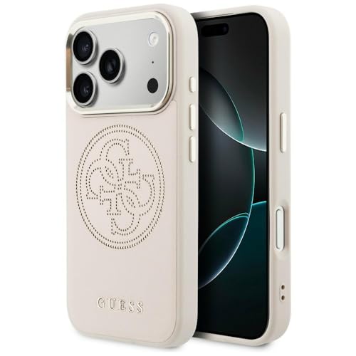 CG MOBILE Guess Coque perforée 4G compatible avec MagSafe pour iPhone 17 Pro Max (rose)