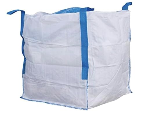 Big Bag 1000kg (2 Bolsas). Big Bag grande. Sacos para escombros de obra. Bolsas jardin. Saco de transporte 90x90x90 cm. Saco Big Bag Rafia para Obra y Jardinería. Reforzada y Resistente, 4 asas, (2)