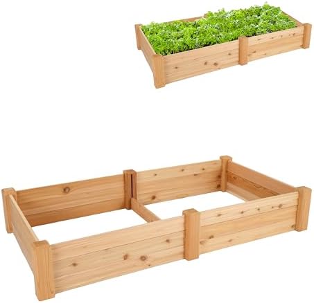 Epic Gardening: 3-Minute Cedar Raised Bed Extension Kit - Expandable Garden Space, Tool-Free Assembly, 100% Western Red Cedar: Double Your Planting Area Quickly and Easily (Extension Kit Only)