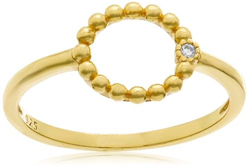 Bague moderne plaquée or taille 54, le cadeau idéal avec son zircon