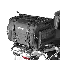 Rhinowalk Motorradtasche, Motorrad Hecktasche, wasserdichte Allwetter-/Kofferraum-/Gepäckträgertasche mit Sissy-Bar-Gurt,45L Schwarz