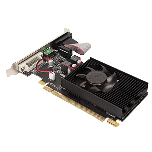 VBESTLIFE Tarjeta Gráfica HD6450 de 2 GB, GPU DDR3 de 64 bits, 750/3600 MHz, Tarjeta de Vídeo para Juegos de PC de Escritorio PCIE 2.1 X16 con Puertos HDMI, DVI y VGA