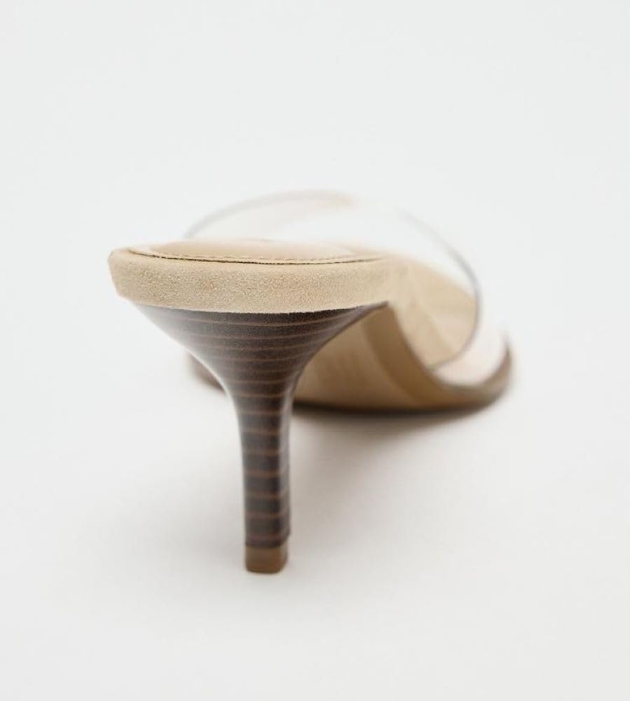 Women’s Brown Suede Heeled Sandals for Women Open Peep Toe Mule Pumps Slip On Dress Heels for Party Wedding Evening - Image 6