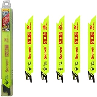 Starrett Bi-Metal Reciprocating Saw Blade - 5 Pieces BR61014-5 King-Cut 150 mm/6" Inch 10-14TPI Unified Shank Heavy Duty Cutting - Compatible with Bosch Dewalt Makita & Many Others