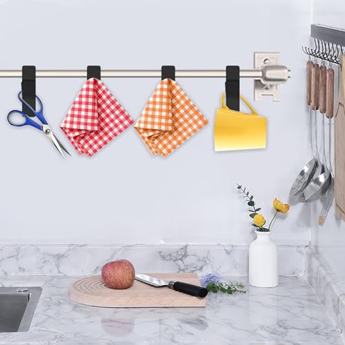 Gurfzcyuoo 6PCS Towel Rail Radiator Hooks for Towels, Over Radiator Towel Rail Hanger Hooks Radiators Hanger for All Standard Radiators (6PCS Black) - Image 6