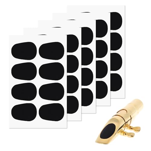 LIAMGUS 40 Pcs 0.8mm Alto Tenor Sax Saxophone Clarinet Mouthpiece Cushions, tenor saxophone, for Beginners, Musicians, Saxophones (Black)