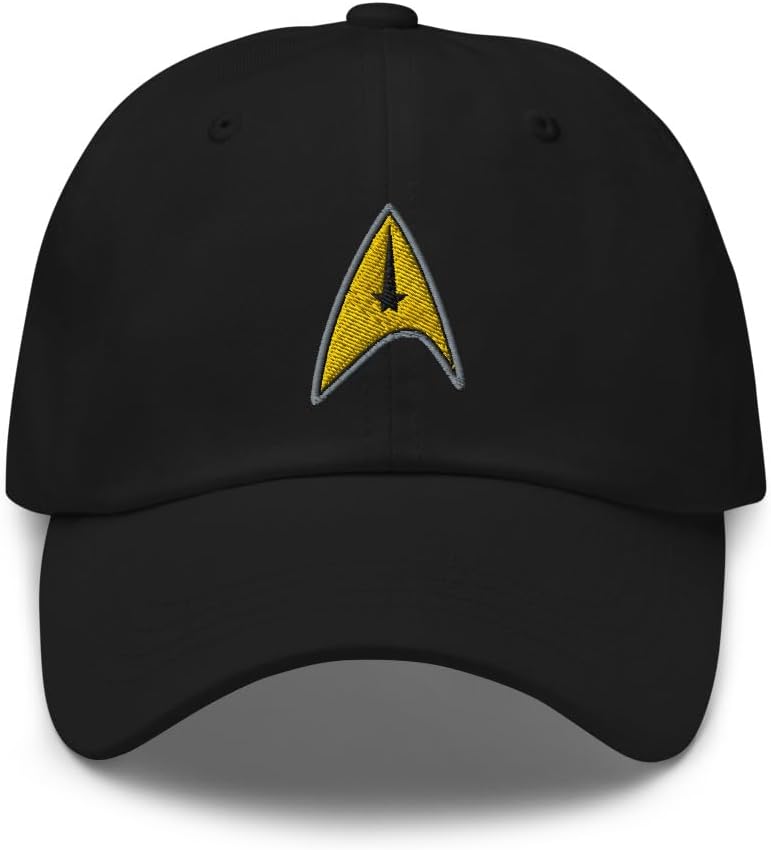 Star Trek: Strange New Worlds Command Badge Embroidered Classic Dad Hat, Adjustable Baseball Cap for Men and Women, Officially Licensed Black