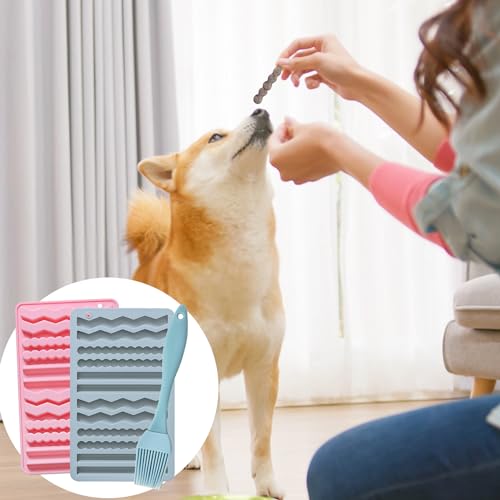 2 Stück Backmatte Hundekekse, Silikon Backmatten für Hundeleckerlies, Knabberstangen, Kaustangen als Hundekeks, Backunterlage Backmatte für DIY Hundekekse und Leckerlis BPA-Frei