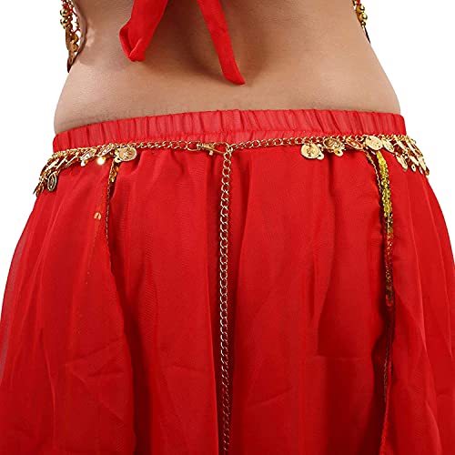 VRITRAZ Women's Belly Dance Tower Shape Metal Hip Scarf
