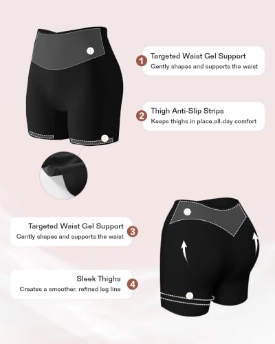 Image of Tummy Control Shapewear Shorts for Women Under Dress Womens Compression Shorts Under Dress Shapewear
