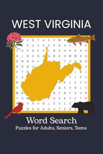 West Virginia Word Search Puzzle Book: Word Searches with Easy to Read Print about West Virginia, Almost Heaven, Appalachia, and More | 6X9 inches | ... for Vacations, Free Time, Holidays