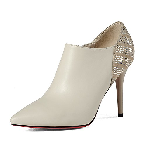 Chaussures à Talon Anti-Glissement Bouche Profonde et Strass Pointus Sexy