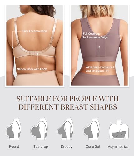 Image of BRABIC Post Surgery Compression Bras for Women Front Closure Mastectomy Bra with Wide Adjustable Straps Wirefree