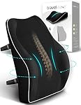 Coussin de Support Lombaire Ergonomique, Coussin de Soutien Dossier en Mousse à Mémoire TRAVEL EASE pour Chaises de Bureau avec Housse Douce pour Confort Noir