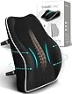 Travel Ease Cuscino Lombare Ergonomico, Supporto per la Schiena in Schiuma di Memoria per Seggiolino Auto Sedia da Ufficio, Schienale con Rivestimento Antistatico e Doppie Cinghie Regolabili, Nero