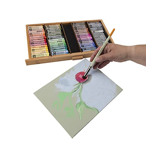 Creative Mark Pastel Smoothies - Paintbrush For Pastel Blending Bristle & Nylon Hair For Blending On Rough Surfaces Short Handle Lacquered Wood Handles - [Soft | Set Of 3] White #TOP3