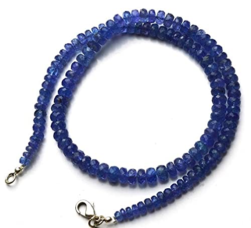 Fil perles tanzanite naturelle rondelle facettée 5-6.5mm bijoux minéraux
