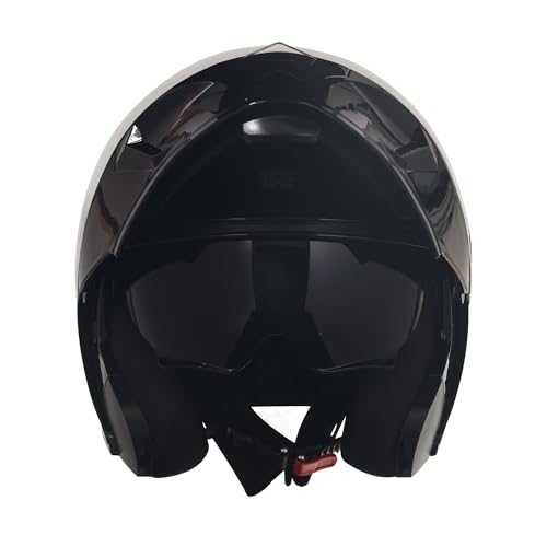 Image of Royal Enfield Stealth Modular Helmet with A Free Visor | ISI & DOT Certified | HIGH IMAPACT Grade ABS & Fiberglass | Internal Fabric- POLYGEINE | HIGH Density EPS Liner Gloss Black (L) 60 CM