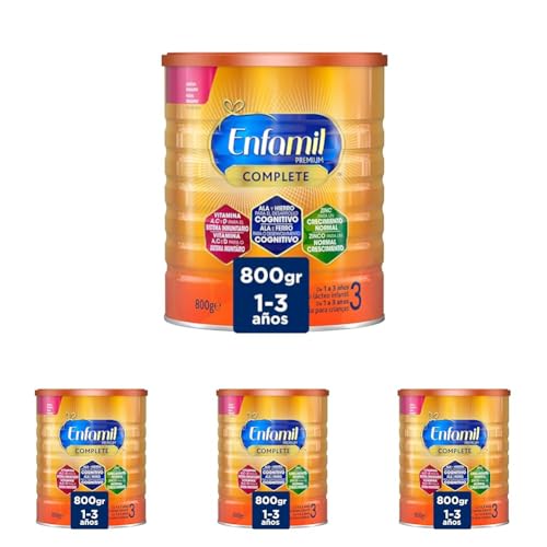 Enfamil Complete 3 Leche de Crecimiento en Polvo, desde los 12 Meses, 1 x 800g (Paquete de 4)