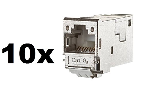 Preisvergleich Produktbild 10x RJ45-Einbaumodul E-Dat CAT 6a Metz Connect 130910-I