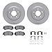 Dynamic Friction Company Front Geospec Brake Rotors with 5000 Euro Ceramic Brake Pads includes Hardware 4612-67014