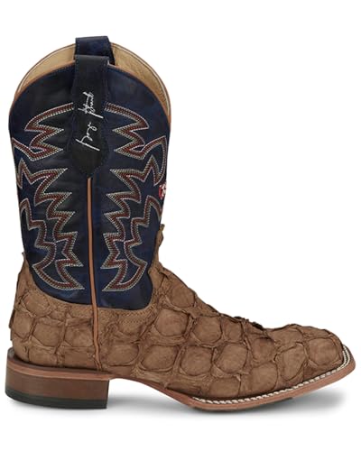 Justin Ocean Front 11" Pirarucu Men's Western Boot - Exotic Leather, Durable Design, Tan - 12 D2
