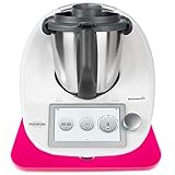Gleitbrett aus Acryl | pink glänzend | 33x28cm für Thermomix TM5 TM6 TM31 und vielen weiteren Küchengeräten | mit hochwertigen Teflongleitern für müheloses Verschieben | Made in Germany