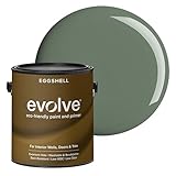 EVOLVE Interior Paint & Primer, Eggshell (Ivy Green), 1 Gallon – One-Coat Coverage, Excellent Hide, Low VOC, Low Odor, Washable Paint for Walls, Doors & Trim