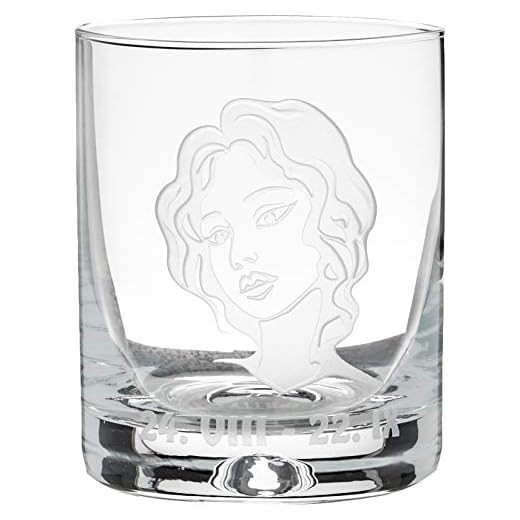 Crystaljulia 05919 whiskyglas med zodiak jungfrau gravyr, Crystalite, 250 ml