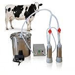Kgfvesdc 5L Electric Pulse Cow Milking Machine,Cow Sheep Goat Milker,Portable Sheeps Cows Milk Machine Pump,With Automatic Pulsating Vacuum Pump,With Automatic Stop,For Livestock Home Farm(Cattle)