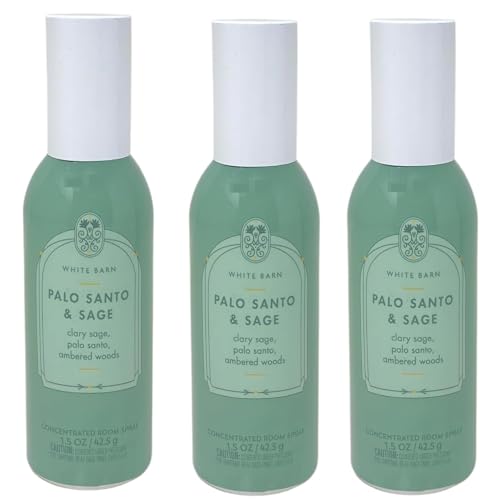 Bath and Body Works Concentrated Room Spray 1.5 oz each - Pack of 3 - Packaging May Vary (Palo Santo and Sage)