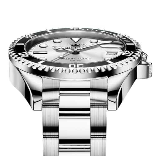 Image of OLEVS Watches for Men Quartz Fashion Business Waterproof Analog Stainless Date Week Diamond Luminous Mens Watch