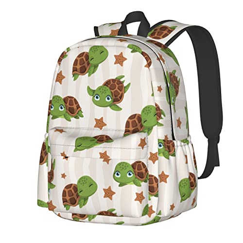 Sac à dos motif tortues mignonnes et étoile de mer pour ordinateur 17"