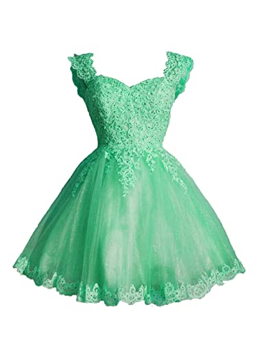 Image of Sweetheart Homecoming Dress Lace Appliques Prom Dress Beaded Lace Mini Dresses